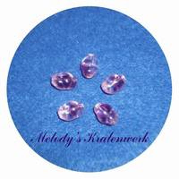 Transparante paarse glaskralen 12 x 8 mm - 5 st