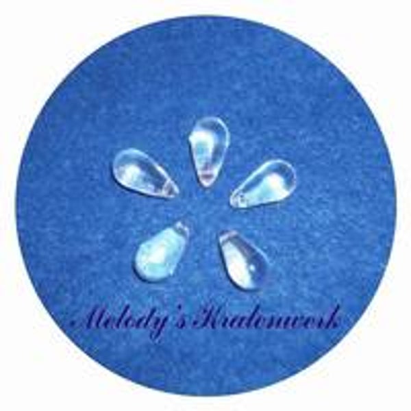 Crystal druppels 12 x 8 mm - 5 st