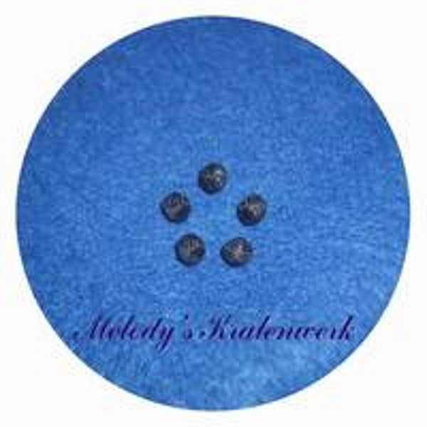 Blauwe geribbelde glaskralen 6 mm - 10 st