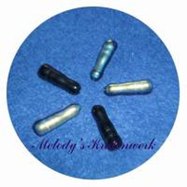 Zwarte glaskraal met olieglans 24 x 5 mm - 1 st