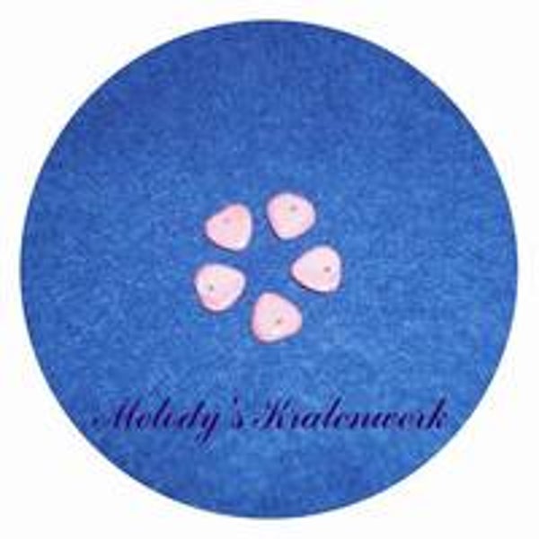 Roze glazen blaadjes 8 x 8 mm - 10 st