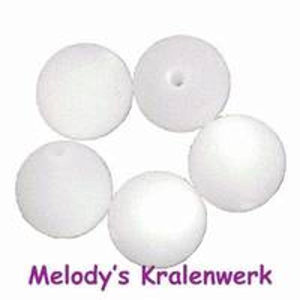 IJzig witte kunststof parels 10 mm - 5 st