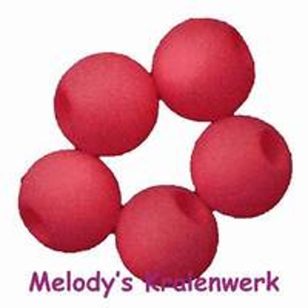 IJzig rode kunststof parels 10 mm - ca 5 st