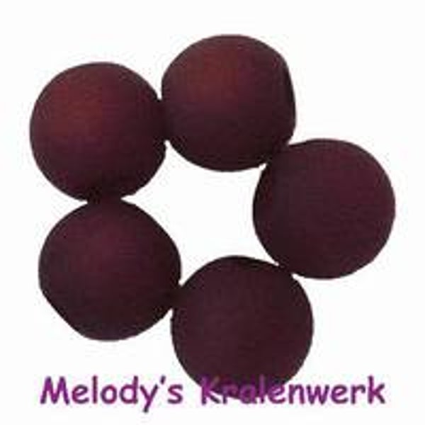 IJzig roodbruine kunststof parels 10 mm - ca 5 st