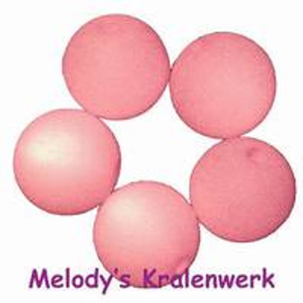 IJzig roze kunststof parels 10 mm - ca 5 st