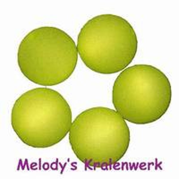 IJzig licht groene kunststof parels 10 mm - ca 5 st