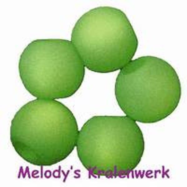 IJzig smaragdgroene kunststof parels 10 mm - ca 5 st