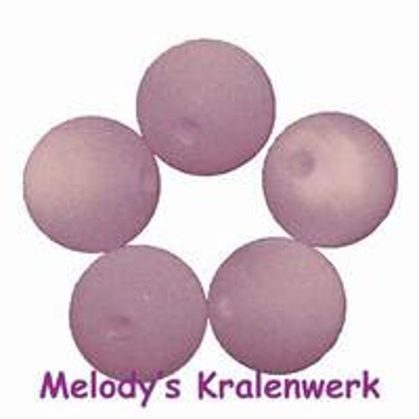 IJzig lila kunststof parels 10 mm - ca 5 st