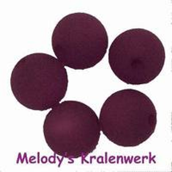 IJzig paarse kunststof parels 10 mm - ca 5 st