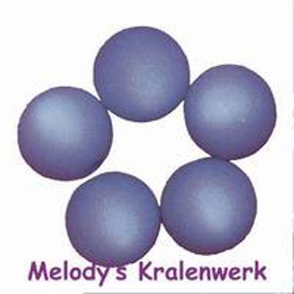 IJzig blauwe kunststof parels 10 mm - ca 5 st