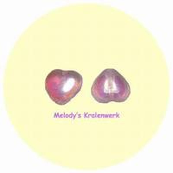 Crystal glazen hartjes 10 x 10 mm - ca 10 st