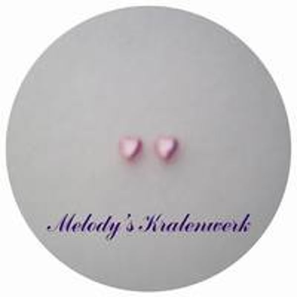 Roze glazen hartjes 6 x 6 mm - ca 50 st