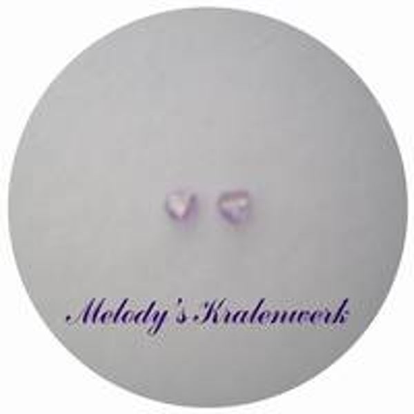 Transparante lila glazen hartjes 6 x 6 mm - ca 50 st