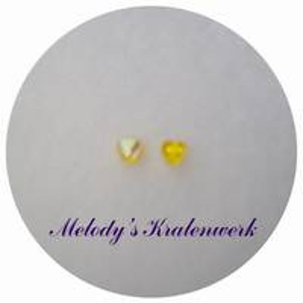 Transparant gele glazen hartjes 6 x 6 mm - ca 50 st