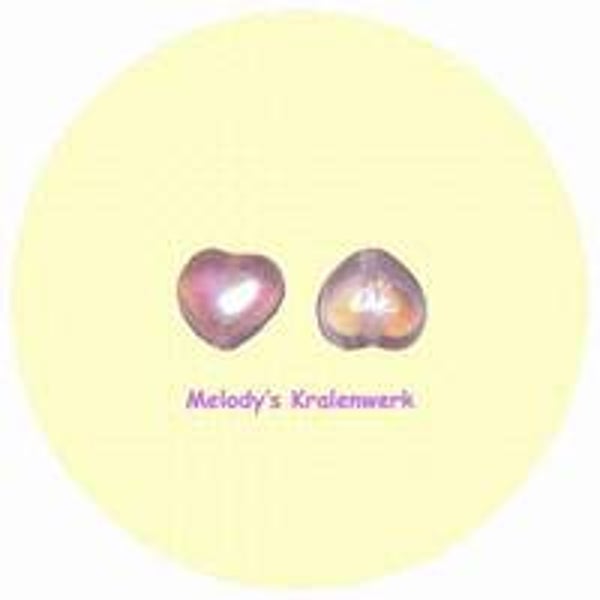 Crystal glazen hartjes 8 x 8 mm - ca 10 st