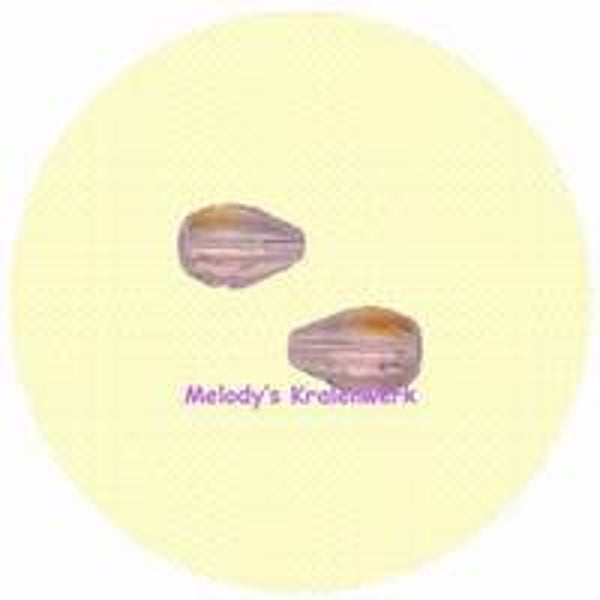 Crystal glazen facetdruppels 7 x 10 mm - ca 24 st