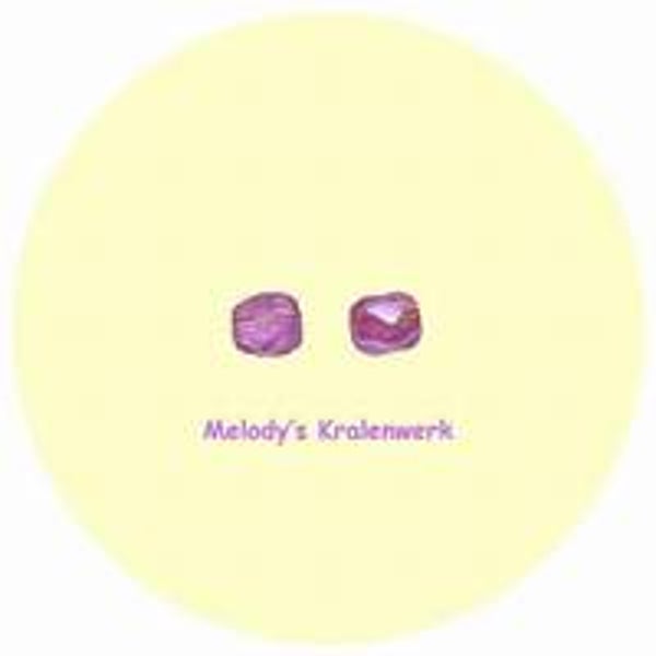 Lila glazen facetkralen 5 mm - ca 50 st