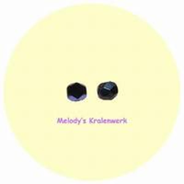 Zwarte glazen facetkralen 5 mm - ca 50 st