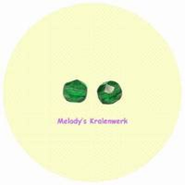 Groene glazen facetkralen 6 mm - ca 50 st
