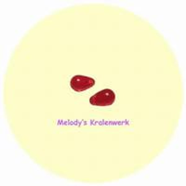 Rode glazen druppels 4 x 6 mm - ca 50 st