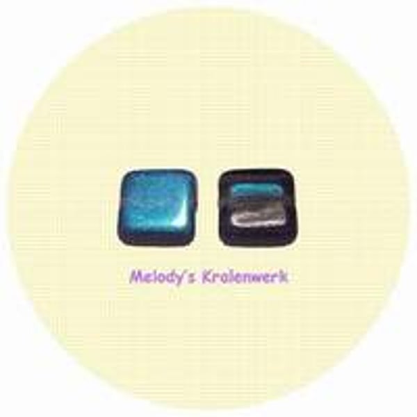 Zwarte vierkante glaskralen 8 x 8 mm - 10 st