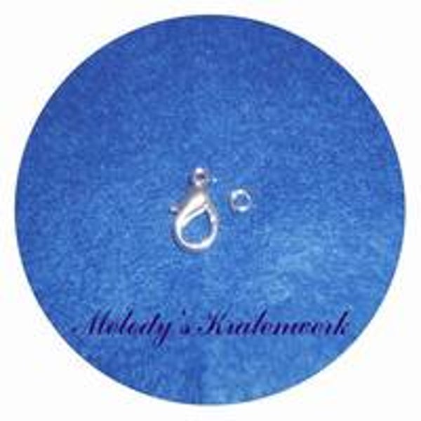 Zilverkleurige karabijn-sluiting 10 x 19 mm