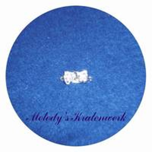 Zilverkleurige Strass-sluiting met roset 15 x 7 mm - 1 st