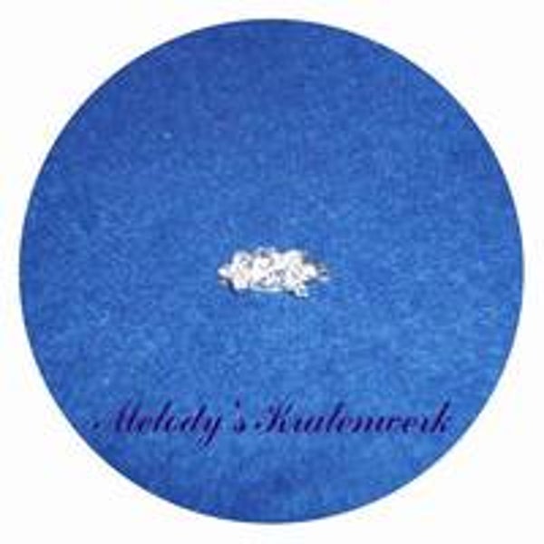 Zilverkleurige Strass-sluiting met roset 16 x 8 mm