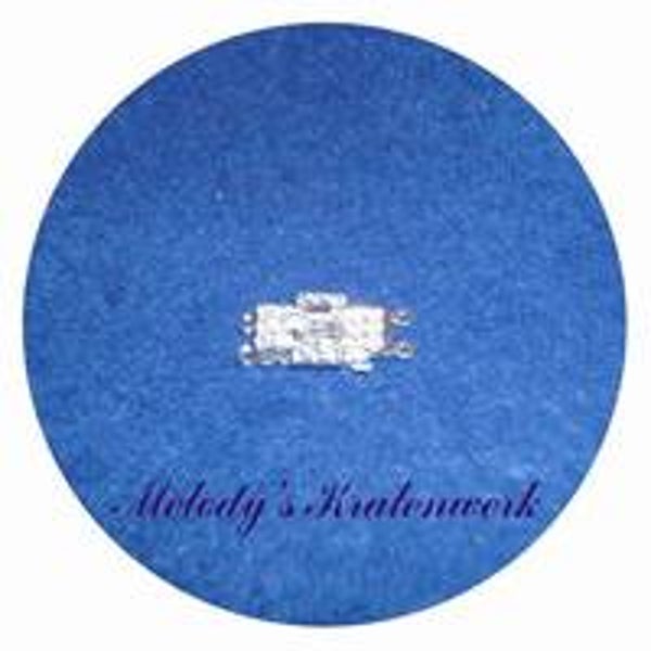 Zilverkleurige Strass-sluiting 19 x 11,5 mm met 2 ogen -  1 st