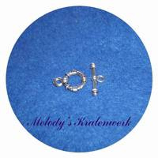 Zilverkleurige kapittel-sluiting 15 x 15 mm, ring - 1 st