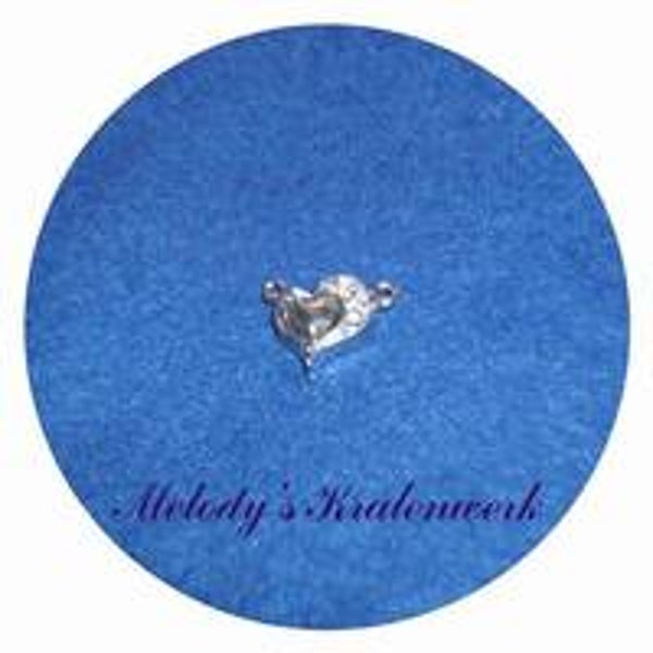 Zilverkleurige magneet-sluiting Strass-hartje - 1 st