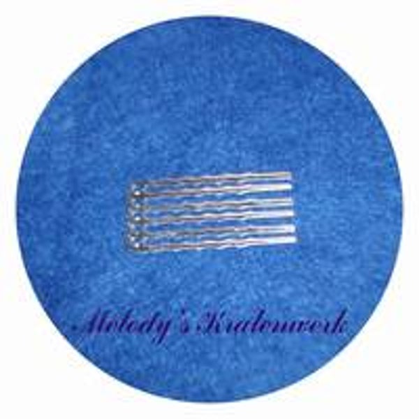 Zilverkleurige haarkam 35 mm