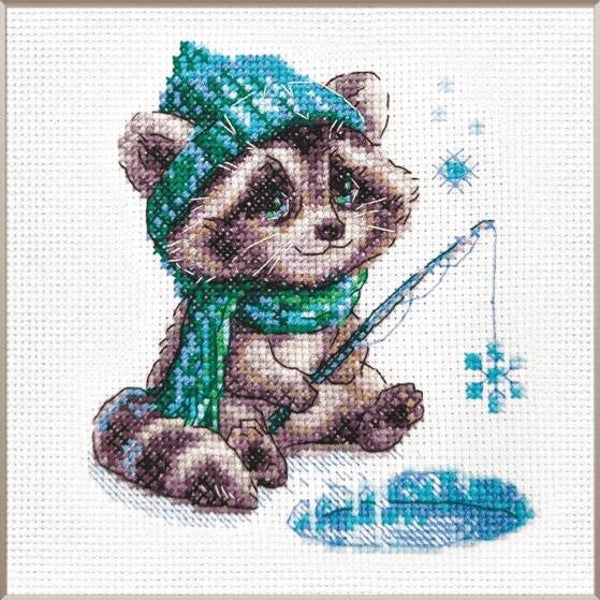 Borduurpakket - Curious Raccoon