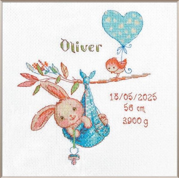 Borduurpakket - Boy Birth Sampler