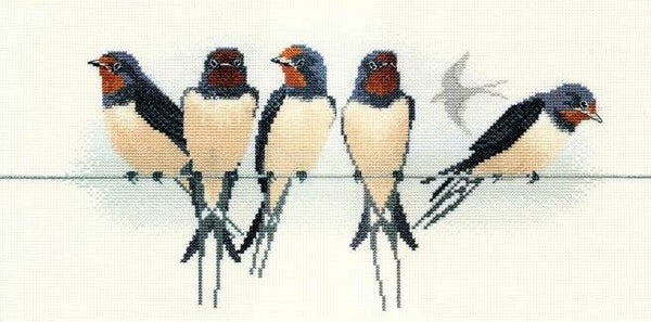 Borduurpakket - Birds - Swallows