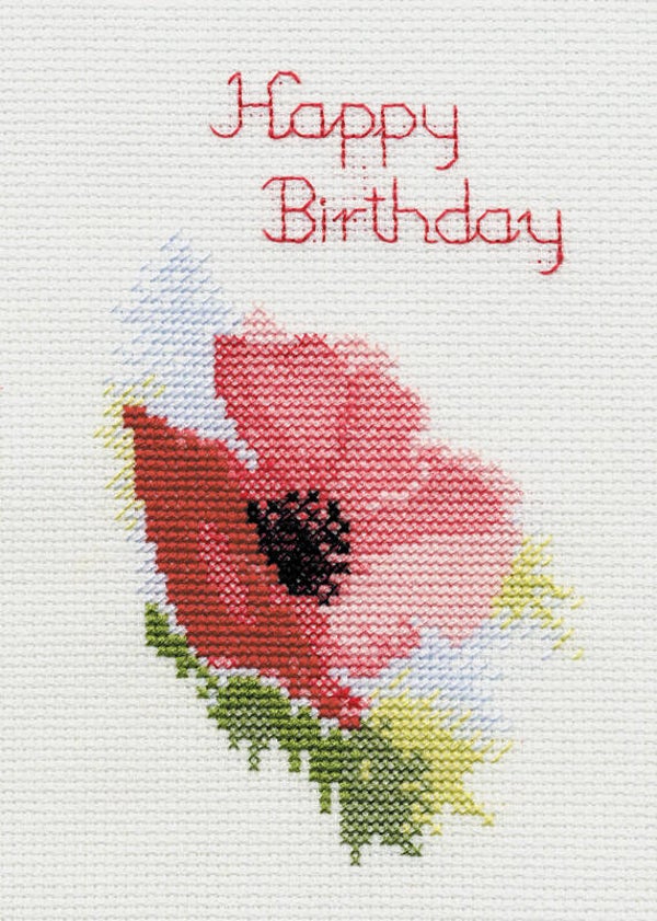 Borduurpakket - Greeting Card - Poppy