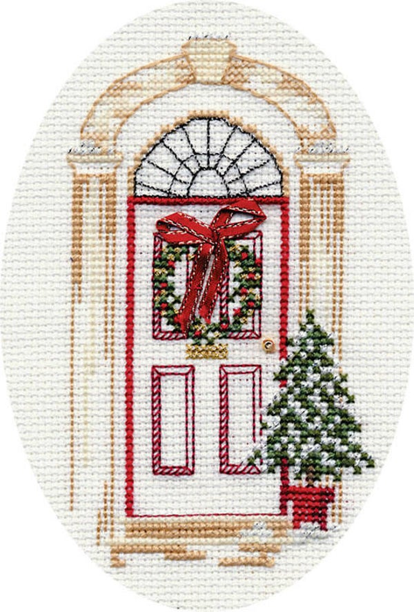 Borduurpakket - Christmas Card - Christmas Door