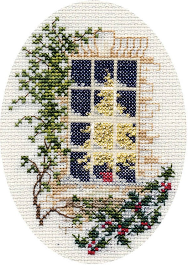 Borduurpakket - Christmas Card - Christmas Window
