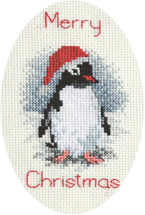 Borduurpakket - Christmas Card - Penguin