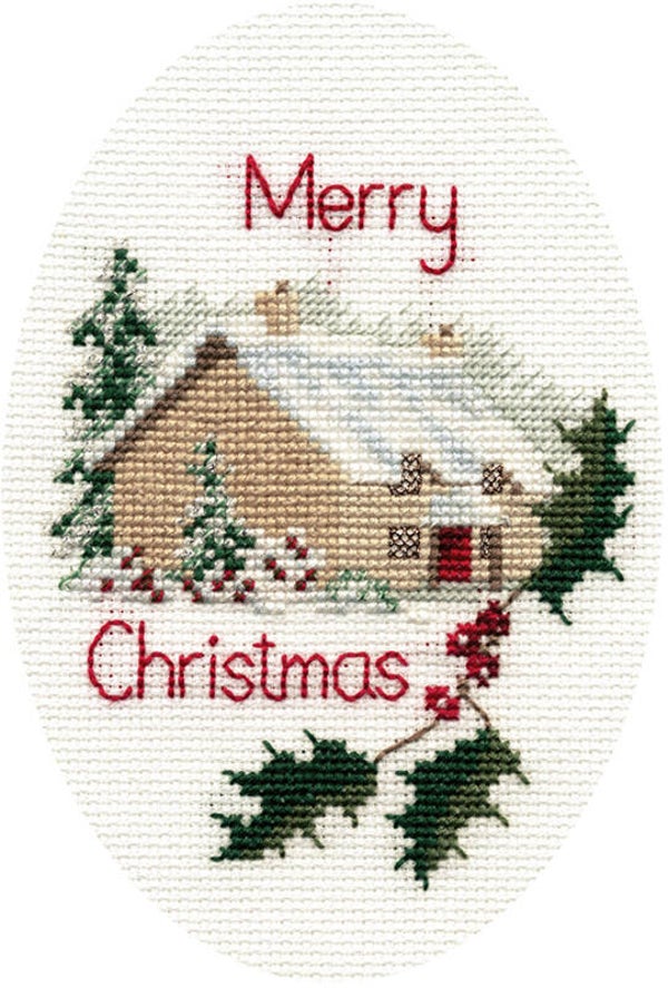 Borduurpakket - Christmas Card - Christmas Cottage