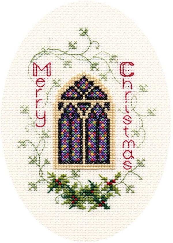 Borduurpakket - Christmas Card - Stained Glass Window