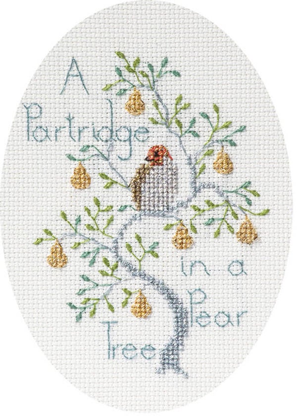Borduurpakket - Christmas Card - A Partridge in a Pear Tree