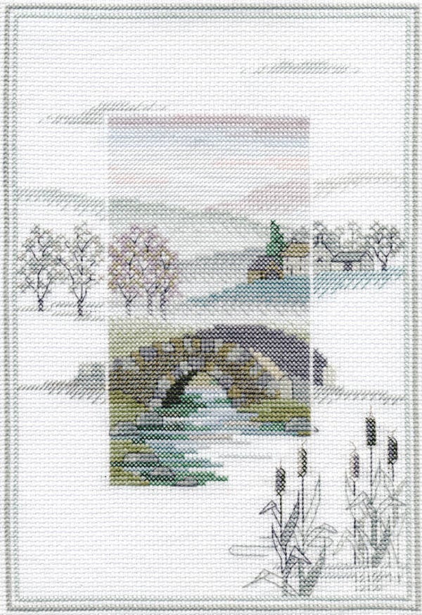 Borduurpakket - Misty Mornings - Winter Bridge