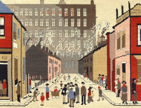 Petit Point Borduurpakket - Lowry - Street Scene