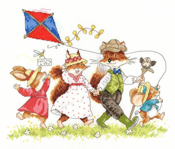 Borduurpakket - Simon Taylor-Kielty - Let's Fly a Kite