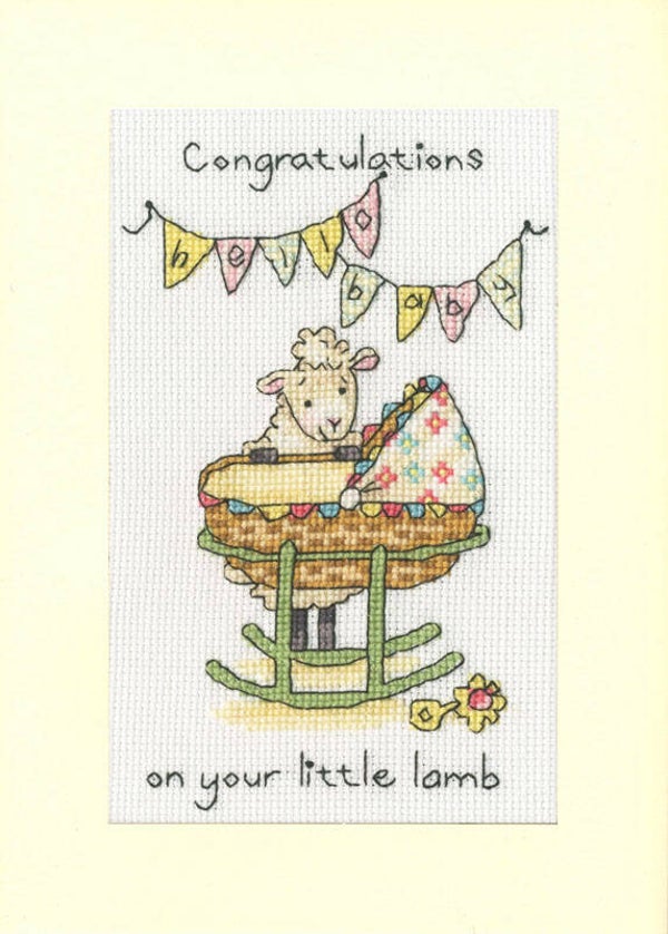Borduurpakket - Cockadoodle Cards - Little Lamb