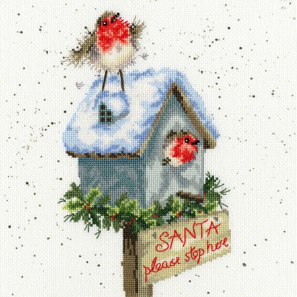 Borduurpakket - Hannah Dale - Santa Please stop Here