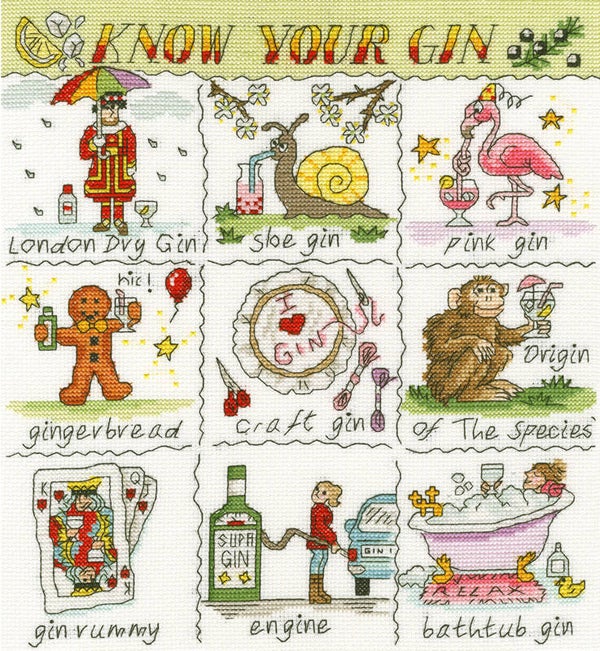 Borduurpakket - Helen Smith - Know your Gin
