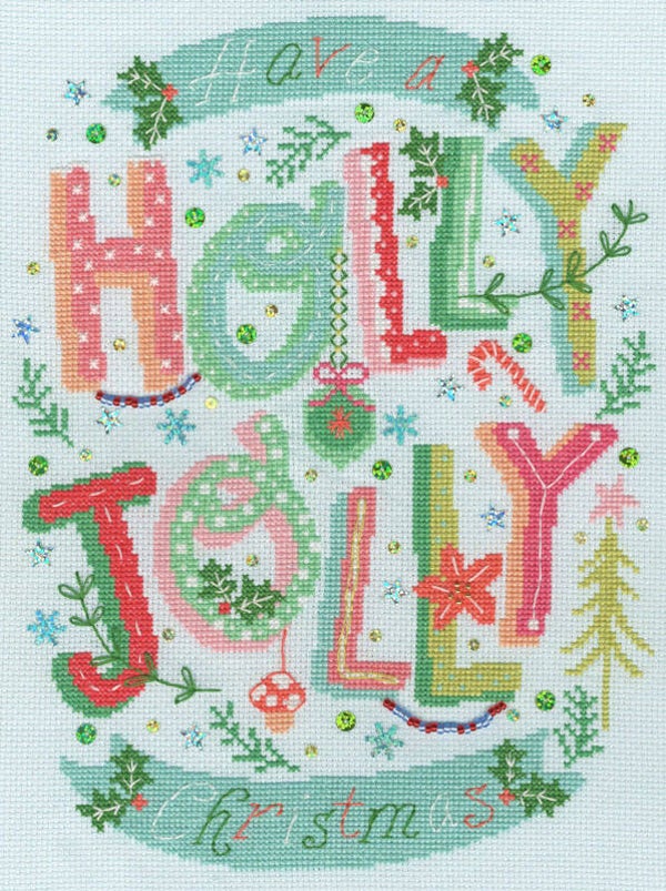 Borduurpakket - Hilary Yafai - Holly Jolly Christmas