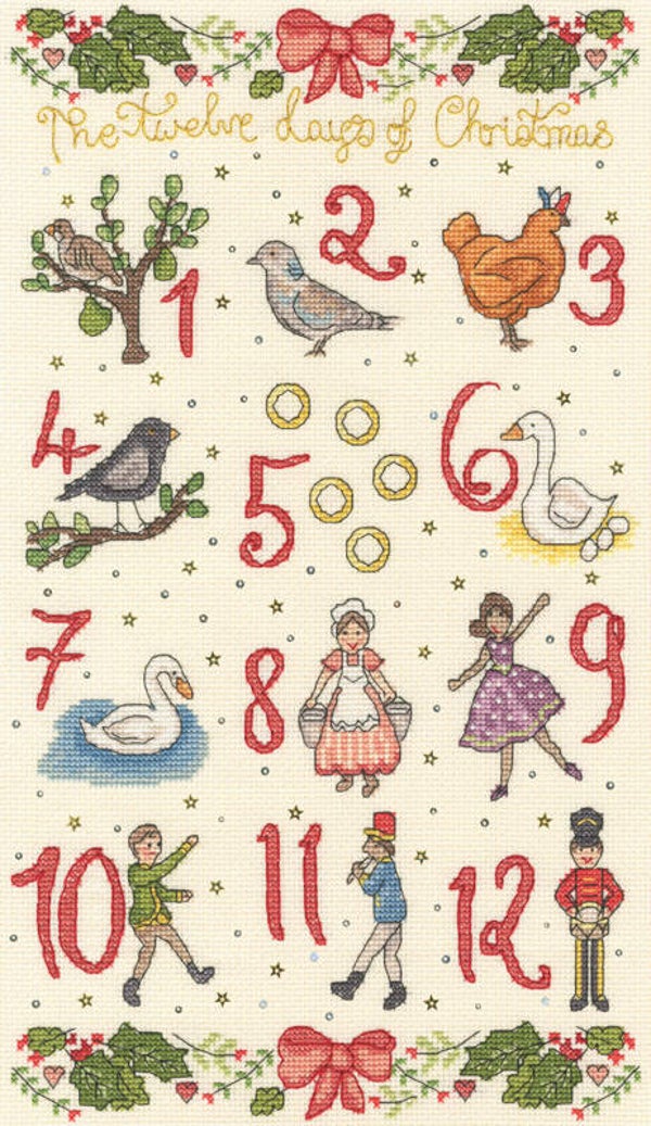 Borduurpakket - Love Lucy Illustrations - Five Gold Rings